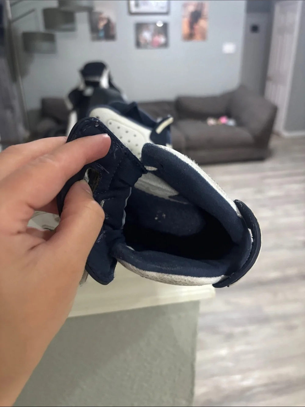 Jordan Kids Navy and White Retro Sneakers